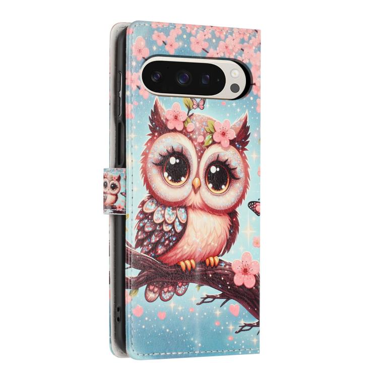 For Google Pixel 9 / Pixel 9 Pro Colorful Painting Vegan Leather Phone Case with Lanyard