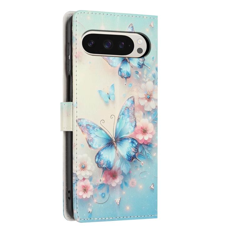 For Google Pixel 9 / Pixel 9 Pro Colorful Painting Vegan Leather Phone Case with Lanyard