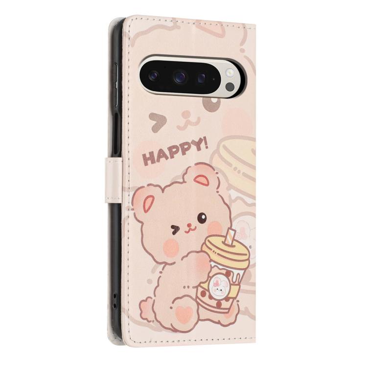 For Google Pixel 9 Pro XL Colorful Painting Vegan Leather Phone Case with Lanyard