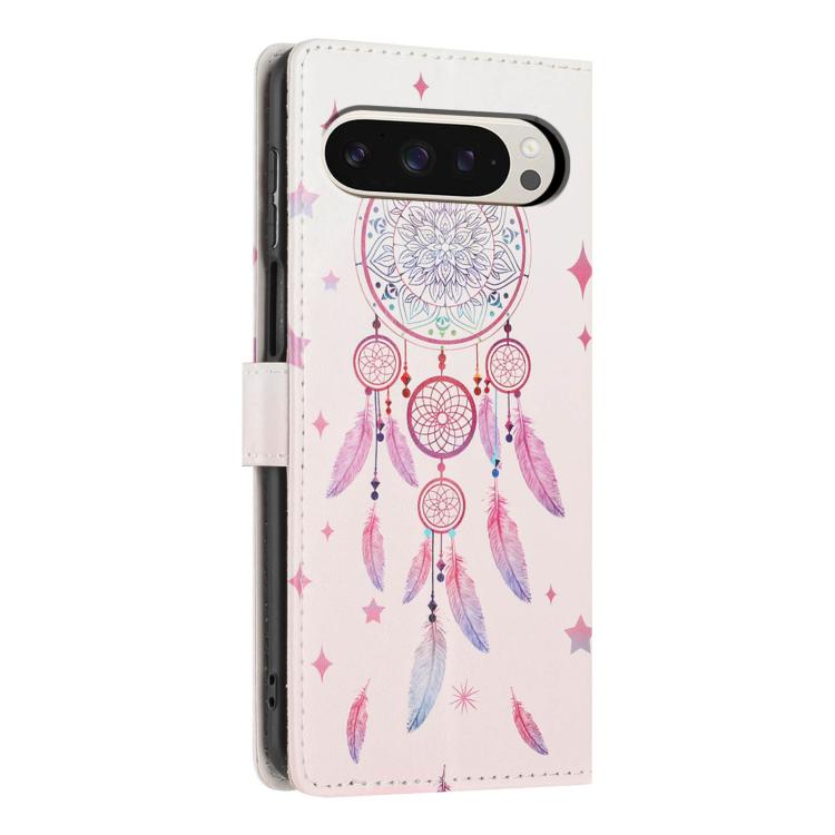 For Google Pixel 9 Pro XL Colorful Painting Vegan Leather Phone Case with Lanyard