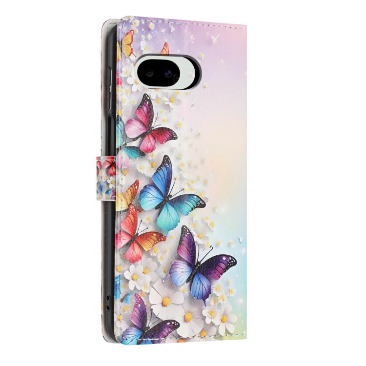 For Google Pixel 10a Colorful Painting Vegan Leather Phone Case with Lanyard