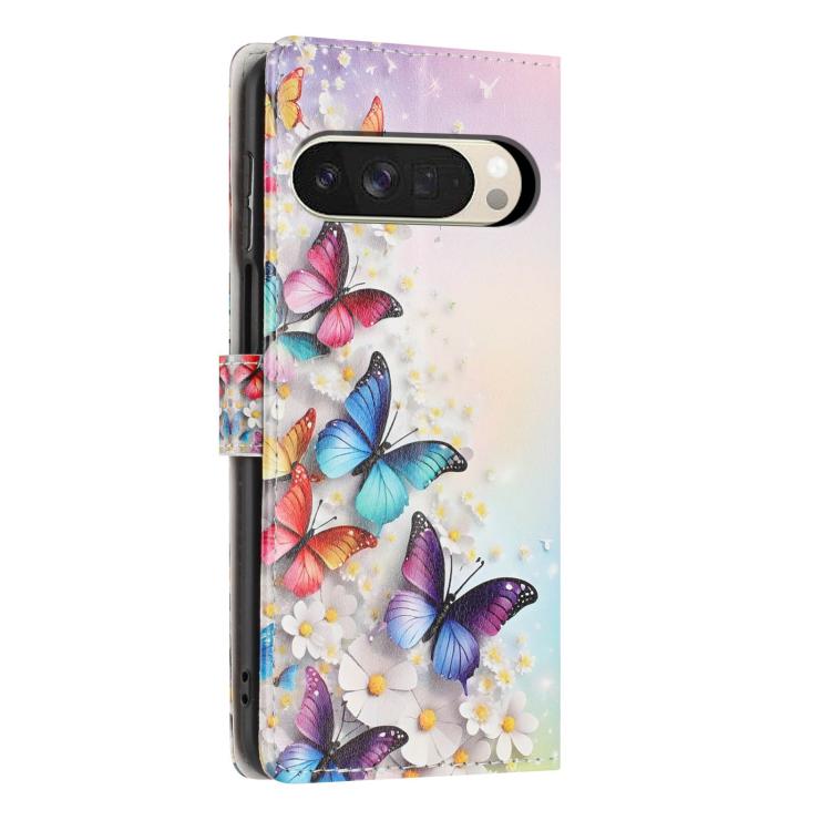 For Google Pixel 10 Pro XL Colorful Painting Vegan Leather Phone Case with Lanyard