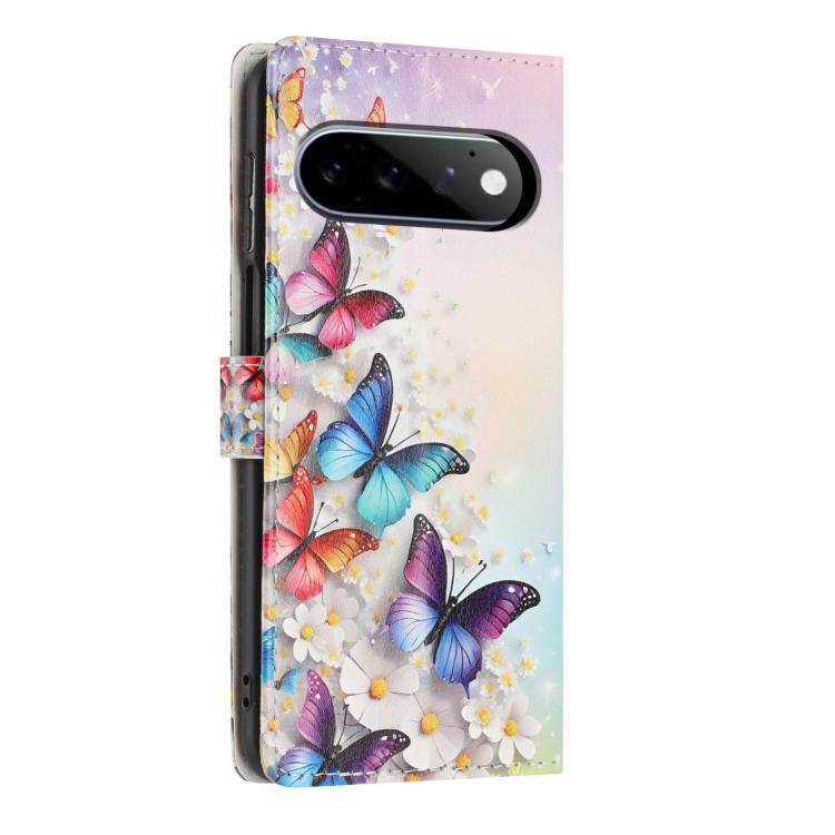 For Google Pixel 11 Pro Colorful Painting Vegan Leather Phone Case with Lanyard