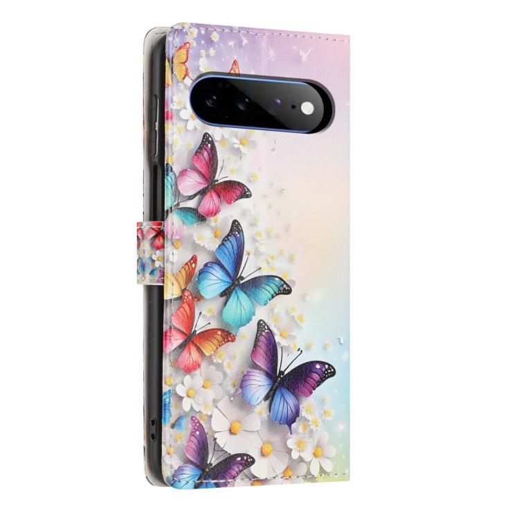 For Google Pixel 11 Pro XL Colorful Painting Vegan Leather Phone Case with Lanyard