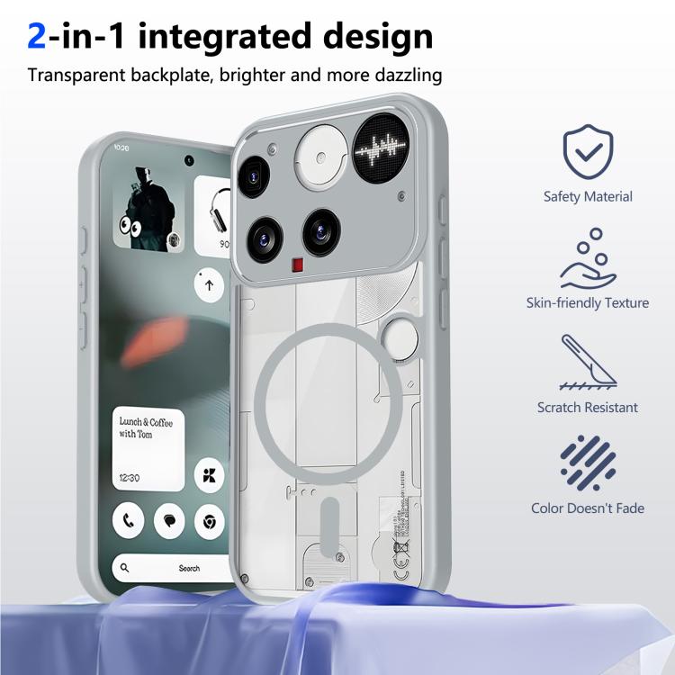 For Nothing Phone 3 Matte PC Skin-feel Magnetic Shockproof Phone Case