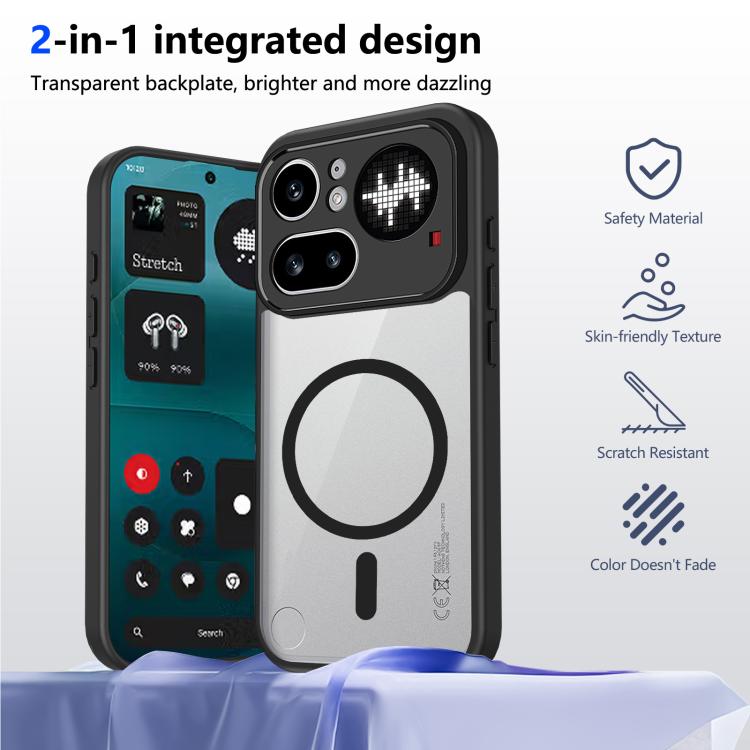 For Nothing Phone 4a Pro Matte PC Skin-feel Magnetic Shockproof Phone Case