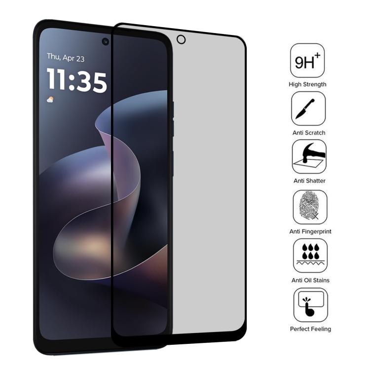 For Motorola Edge 5G 2026 Full Cover Anti-peeping Tempered Glass Film, Support Fingerprint Unlocking