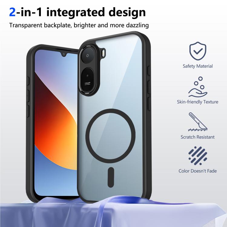 For Redmi A7 Pro / Poco C85x Matte PC Skin-feel Magnetic Shockproof Phone Case