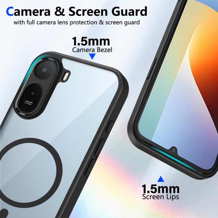 For Redmi A7 Pro / Poco C85x Matte PC Skin-feel Magnetic Shockproof Phone Case