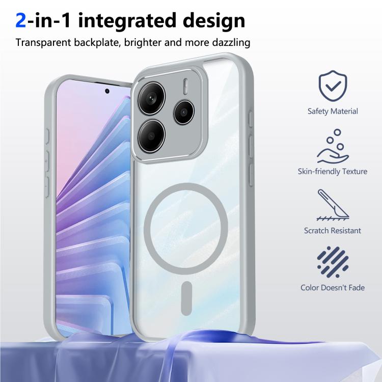For Redmi Note 14 5G Matte PC Skin-feel Magnetic Shockproof Phone Case