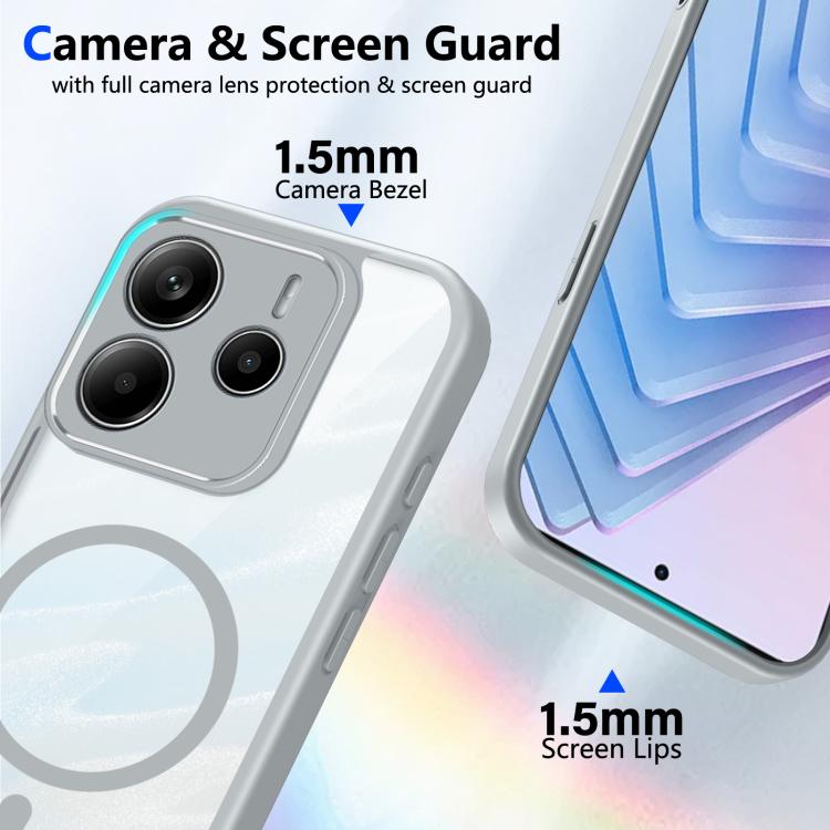 For Redmi Note 14 5G Matte PC Skin-feel Magnetic Shockproof Phone Case