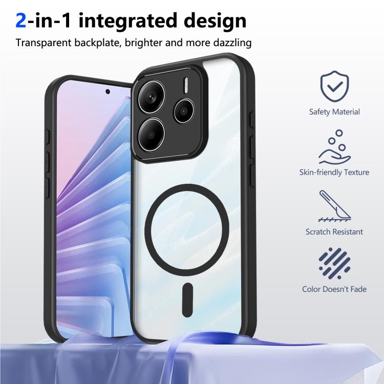 For Redmi Note 14 5G Matte PC Skin-feel Magnetic Shockproof Phone Case
