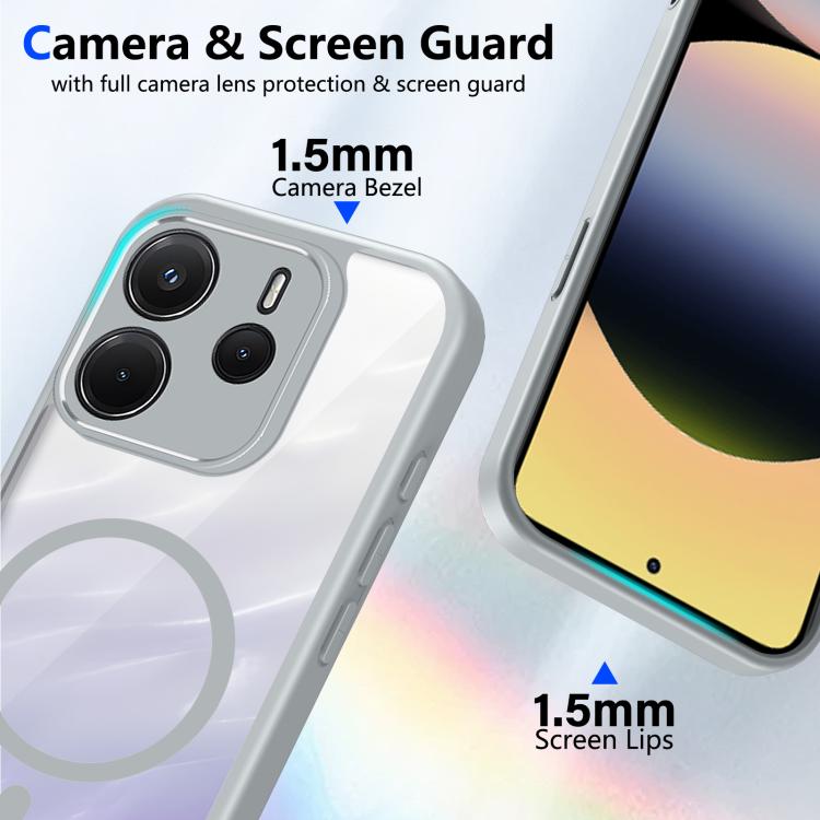 For Redmi Note 14 4G 163.25mm Matte PC Skin-feel Magnetic Shockproof Phone Case