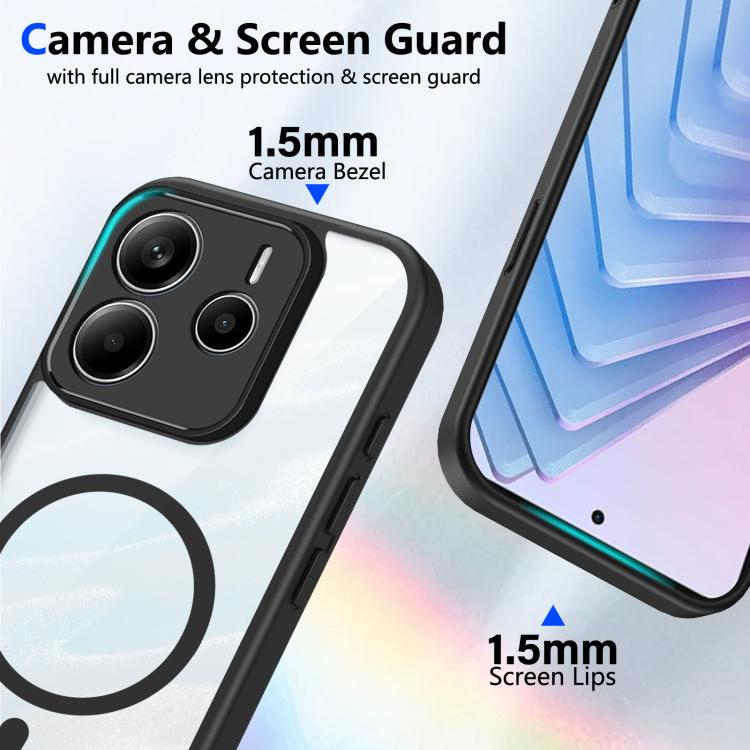 For Redmi Note 14 4G 163.25mm Matte PC Skin-feel Magnetic Shockproof Phone Case