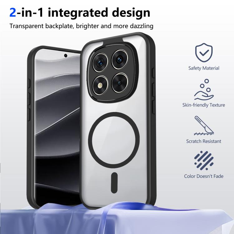 For Redmi Note 14 Pro+ 5G Matte PC Skin-feel Magnetic Shockproof Phone Case