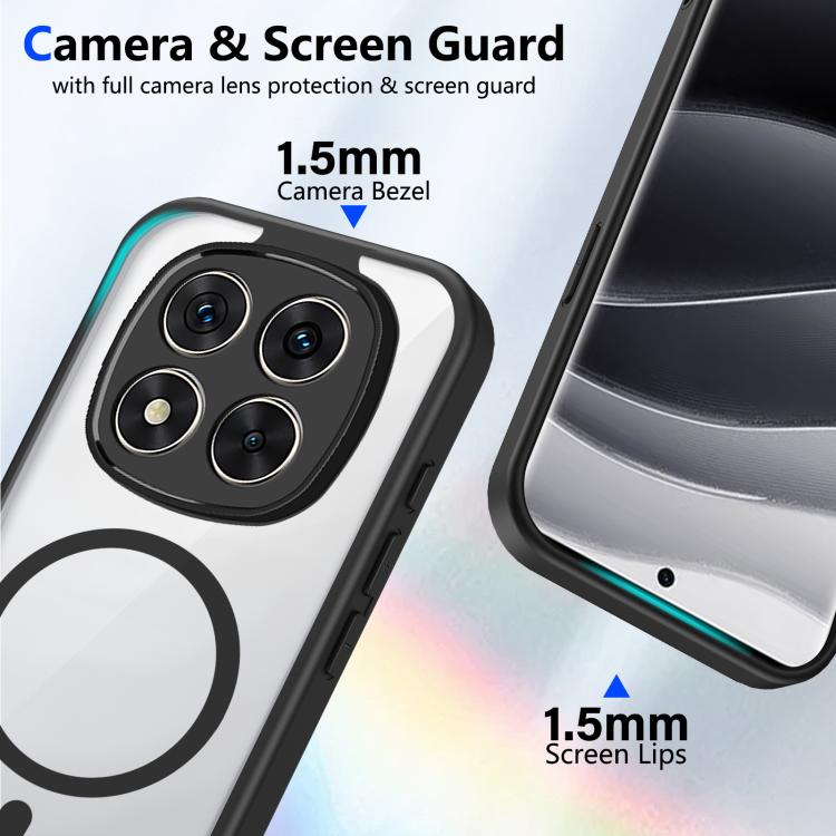 For Redmi Note 14 Pro+ 5G Matte PC Skin-feel Magnetic Shockproof Phone Case