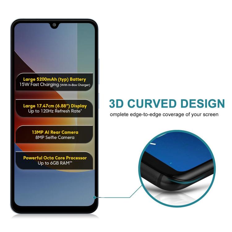 For Xiaomi Poco C81x 4G Full Cover Anti-spy Silk Screen Tempered Glass Film