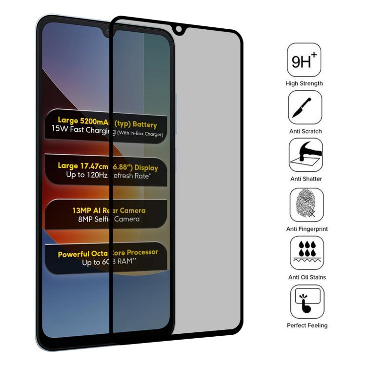 For Xiaomi Poco C81x 4G 25pcs Full Cover Anti-spy Silk Screen Tempered Glass Film