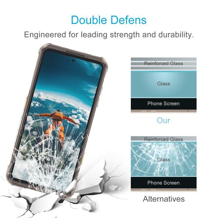 For Ulefone RugOne Xsnap 7 Pro 10pcs Large Arc Edge 0.3mm High Aluminum Tempered Glass Film