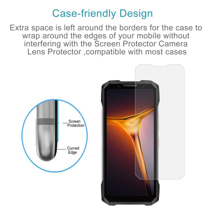 For Doogee V Max 2 Pro 50pcs Large Arc Edge 0.3mm High Aluminum Tempered Glass Film