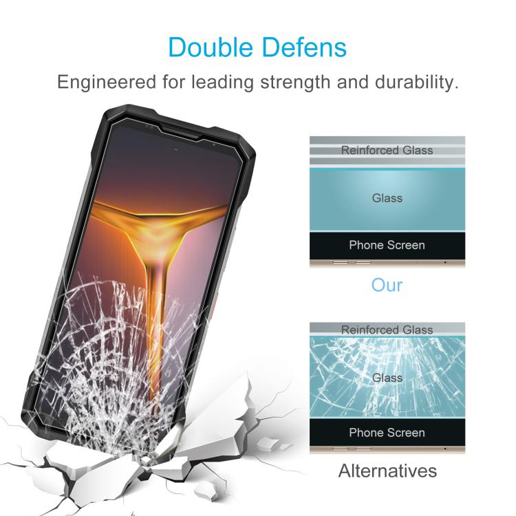 For Doogee V Max 2 Pro 50pcs Large Arc Edge 0.3mm High Aluminum Tempered Glass Film