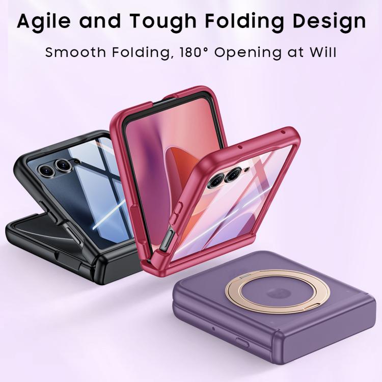 For Motorola Razr 60 Ultra Integrated Matte Skin Feel Phone Case with Rotating Holder