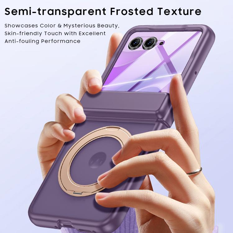 For Motorola Razr 70 Ultra Integrated Matte Skin Feel Phone Case with Rotating Holder