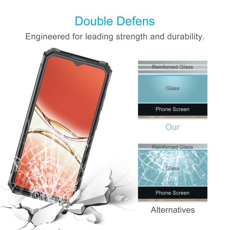 For Oukitel G6 50pcs Large Arc Edge 0.3mm High Aluminum Tempered Glass Film