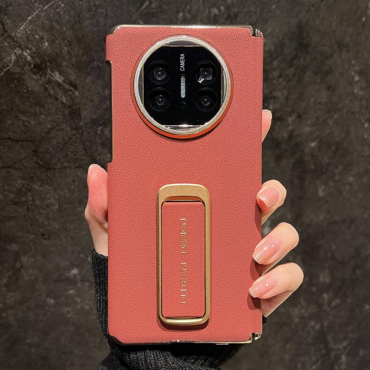 For Huawei Mate X6 Dual Middle Axis Wrist Strap Supercar Pattern Phone Case