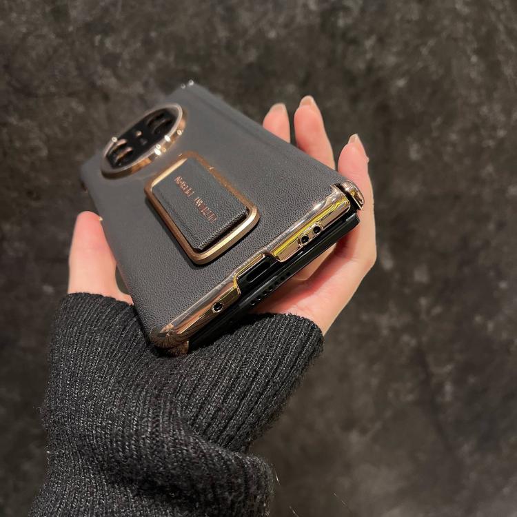 For Huawei Mate X5 Dual Middle Axis Wrist Strap Supercar Pattern Phone Case