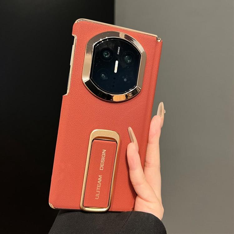 For Huawei Mate X7 Dual Middle Axis Wrist Strap Supercar Pattern Phone Case