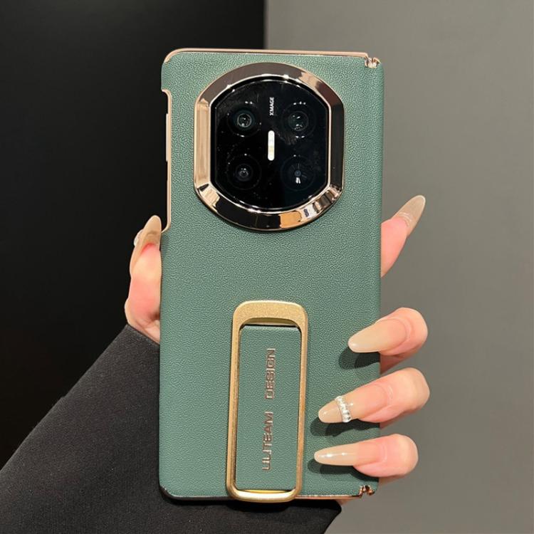 For Huawei Mate X7 Dual Middle Axis Wrist Strap Supercar Pattern Phone Case