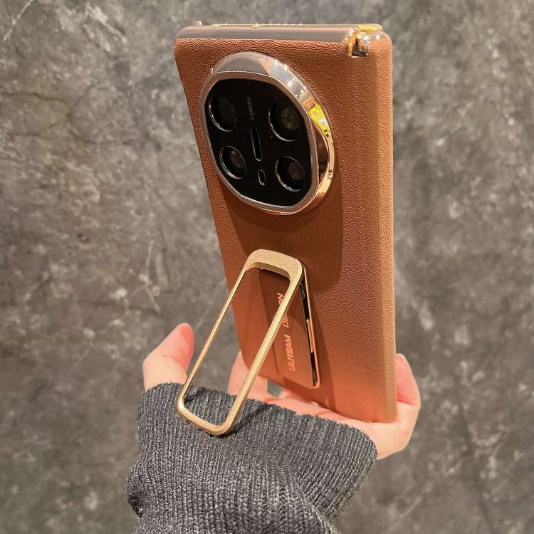 For Huawei Mate X7 Dual Middle Axis Wrist Strap Supercar Pattern Phone Case