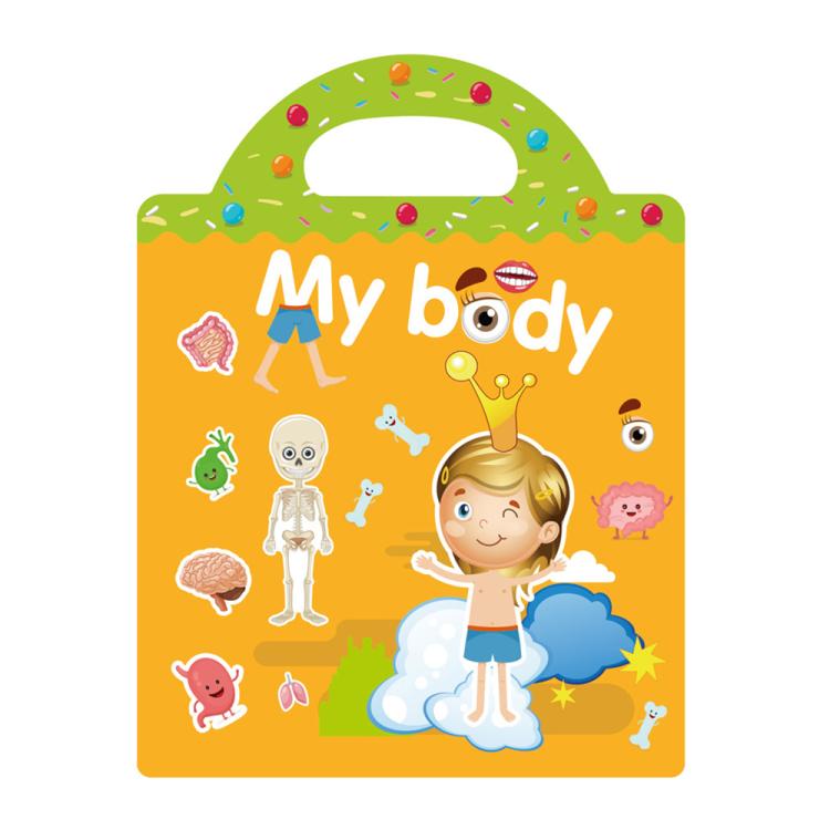 Children Early Education DIY Waterproof Reusable Stickers, Type:Body T05