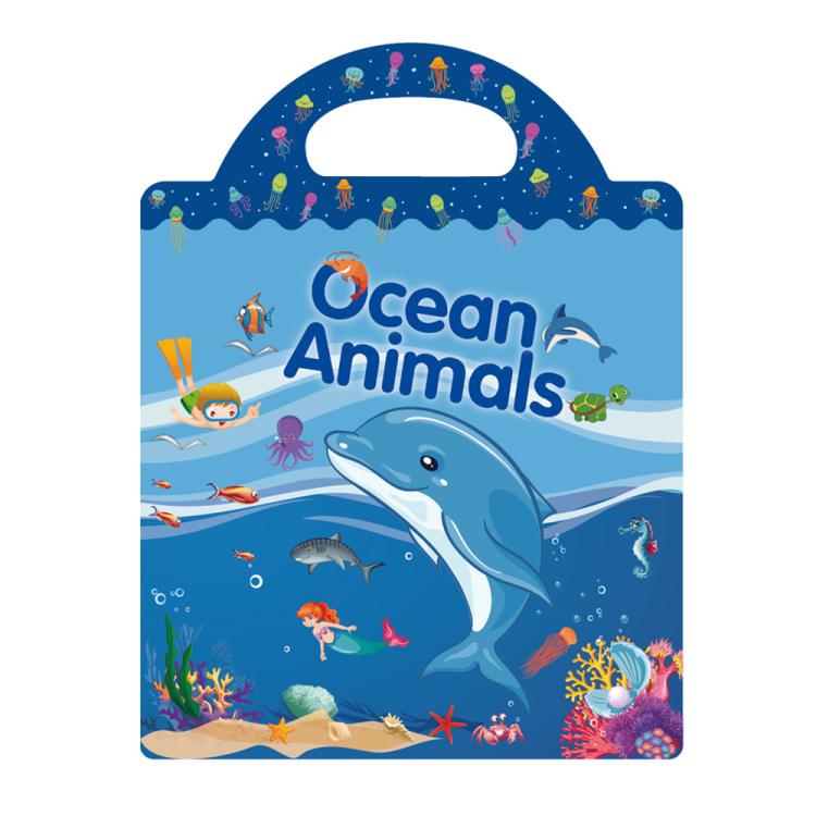 Children Early Education DIY Waterproof Reusable Stickers, Type:Ocean T06