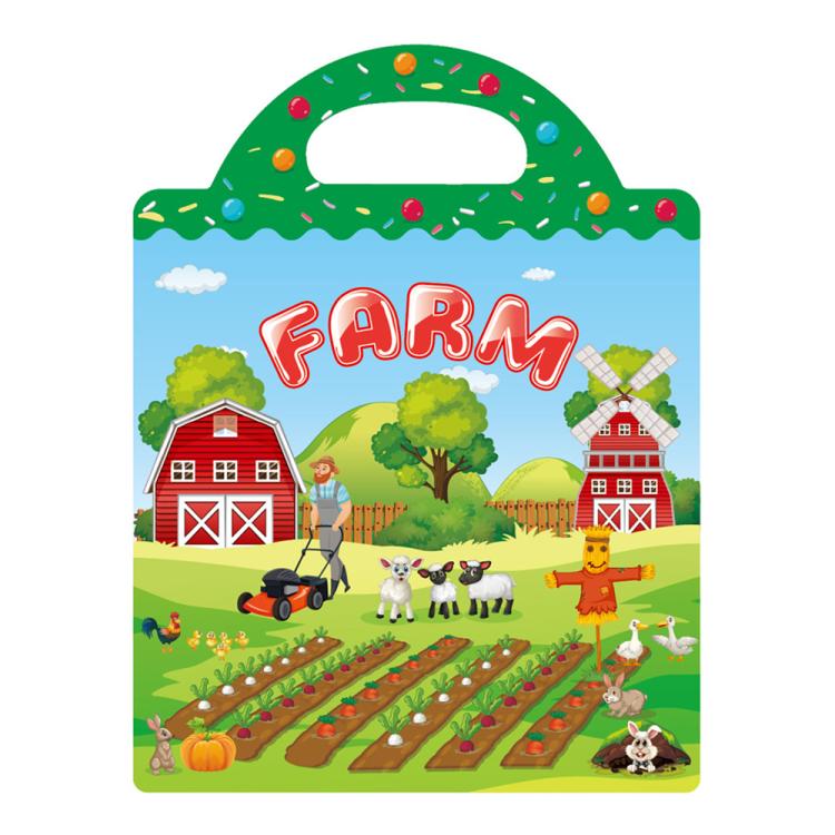 Children Early Education DIY Waterproof Reusable Stickers, Type:Farm T09