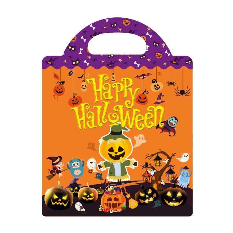 Children Early Education DIY Waterproof Reusable Stickers, Type:Halloween Pumpkin Scarecrow T14