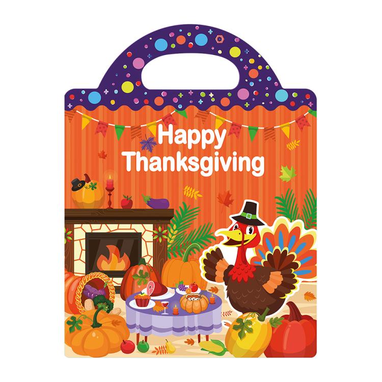 Children Early Education DIY Waterproof Reusable Stickers, Type:Thanksgiving Turkey T21