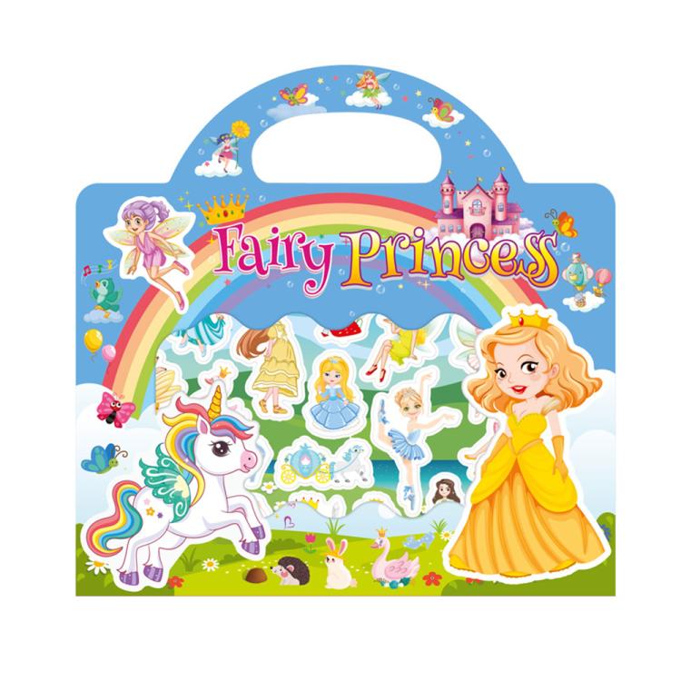 Children Early Education DIY Waterproof Reusable Stickers, Type:Horizontal Princess T32