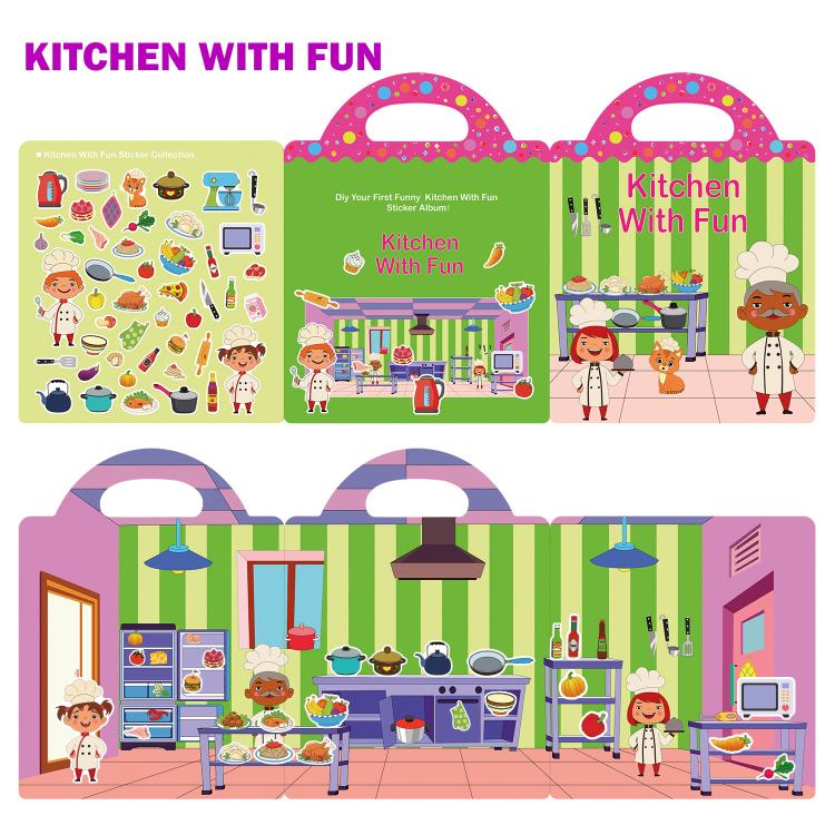 Children Early Education DIY Waterproof Reusable Stickers, Type:Horizontal Ocean T34