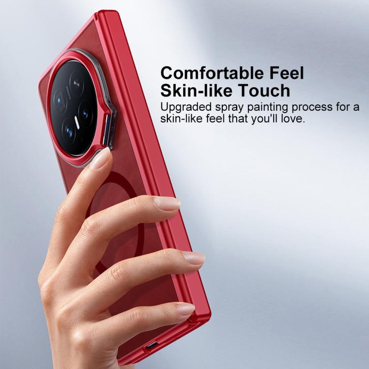 For Honor Magic V6 Integrated Matte Skin Feel Magnetic Phone Case with Camera Holder