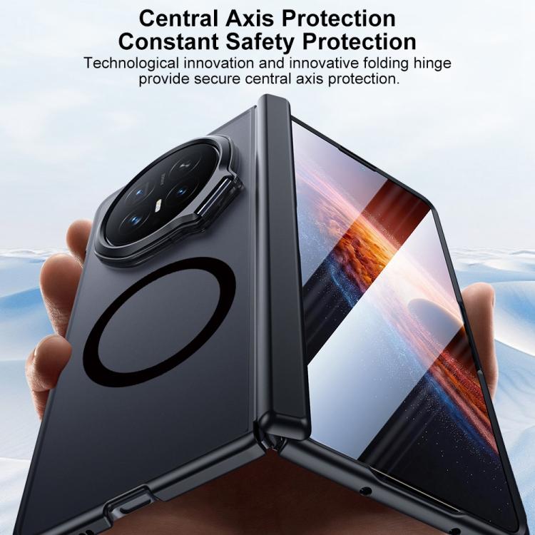 For Honor Magic V6 Integrated Matte Skin Feel Magnetic Phone Case with Camera Holder