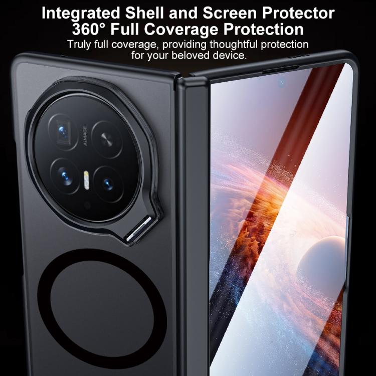 For Honor Magic V6 Integrated Matte Skin Feel Magnetic Phone Case with Camera Holder