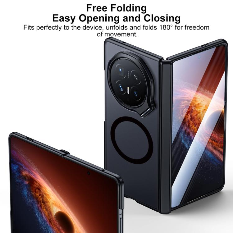 For Honor Magic V6 Integrated Matte Skin Feel Magnetic Phone Case with Camera Holder