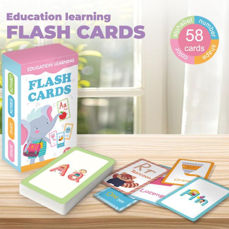 K02 58 Cards / Set Montessori Toddlers Kids Early Education Learning Flash Cards