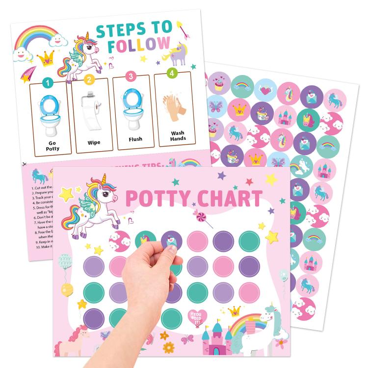 15pcs / Set Kids Toilet Potty Training Reward Progress Sticker Chart, Type:T88 Unicorn