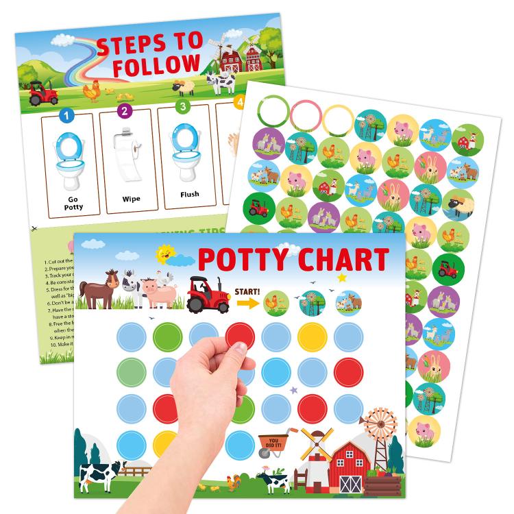 15pcs / Set Kids Toilet Potty Training Reward Progress Sticker Chart, Type:T85 Farm