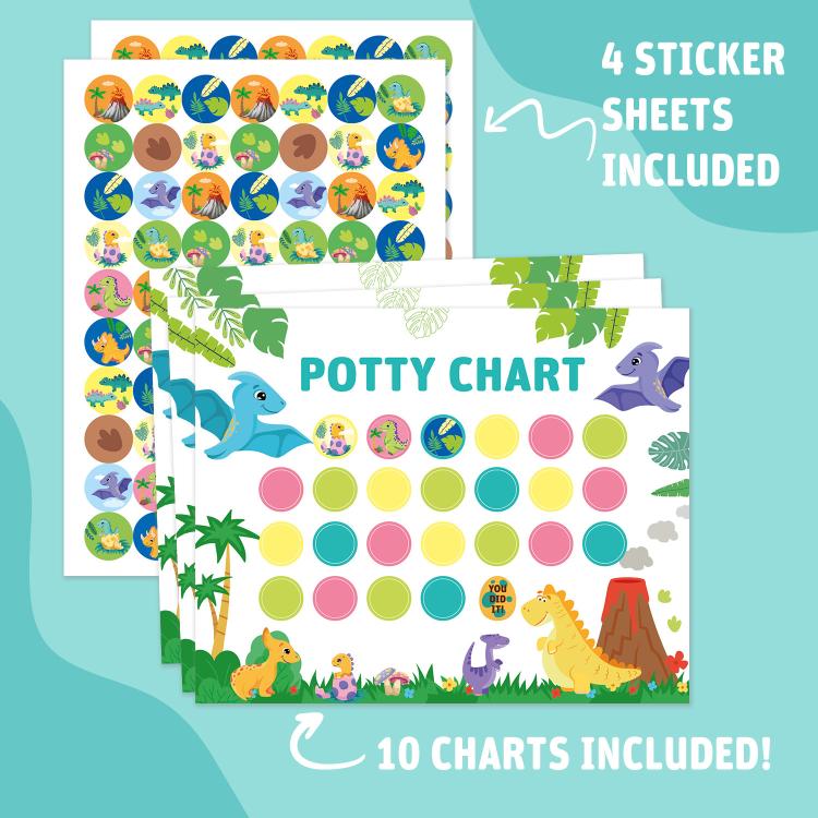 15pcs / Set Kids Toilet Potty Training Reward Progress Sticker Chart, Type:T84 Dinosaur