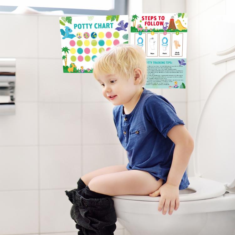 15pcs / Set Kids Toilet Potty Training Reward Progress Sticker Chart, Type:T84 Dinosaur