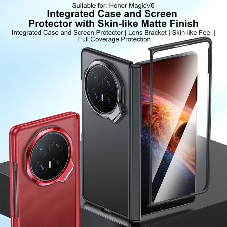 For Honor Magic V6 Integrated Matte Skin Feel Phone Case with Camera Holder